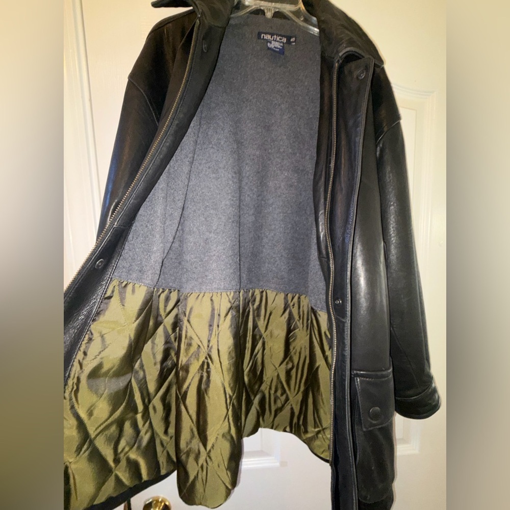 Vintage Nautica Black Leather Jacket - Picture 10 of 11